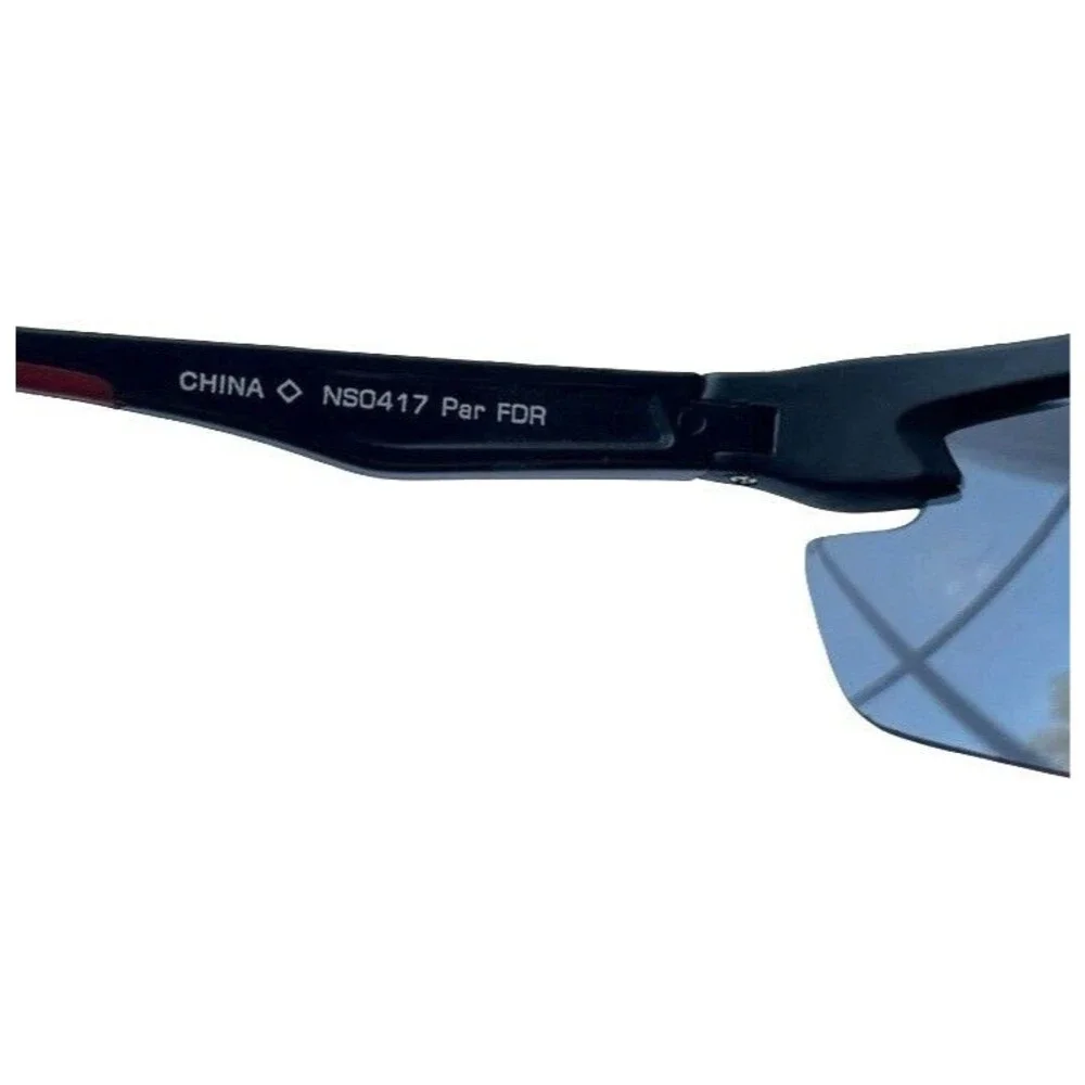 Foster Grant Sport Sunglasses Black Red Wraparound Smoke Lens Y2K Cycling